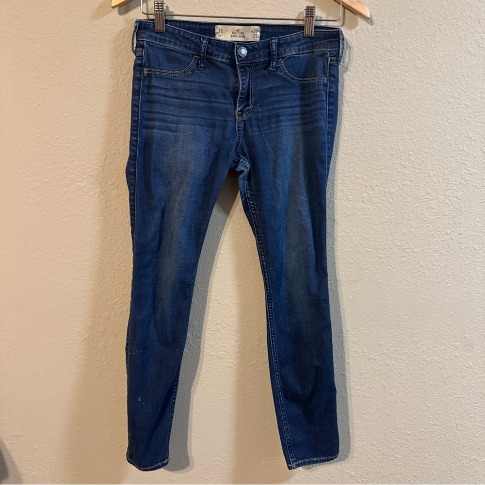 Hollister Jeans Womens 3S W26 L27 Blue Mid Rise Jean Legging Skinny Denim